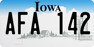 IA license plate AFA142