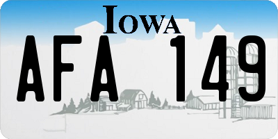 IA license plate AFA149