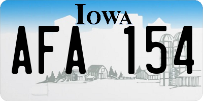 IA license plate AFA154