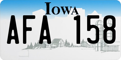 IA license plate AFA158