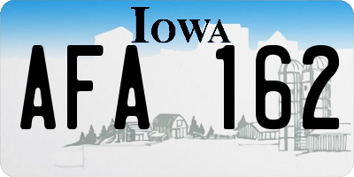 IA license plate AFA162