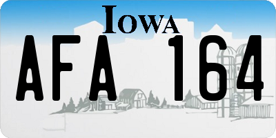 IA license plate AFA164