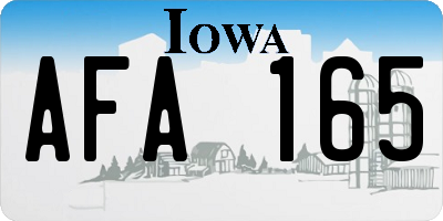 IA license plate AFA165