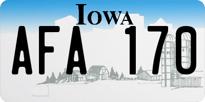 IA license plate AFA170