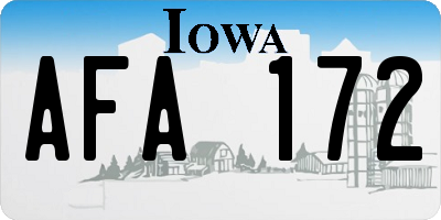 IA license plate AFA172