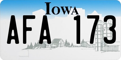 IA license plate AFA173