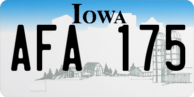 IA license plate AFA175