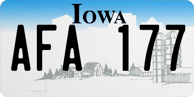 IA license plate AFA177