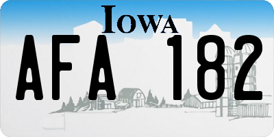 IA license plate AFA182