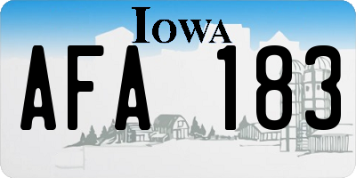 IA license plate AFA183