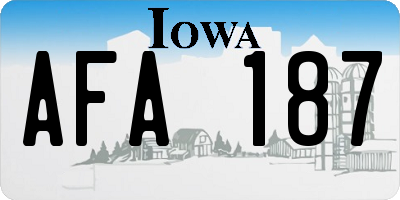 IA license plate AFA187