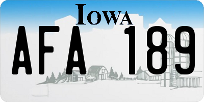 IA license plate AFA189