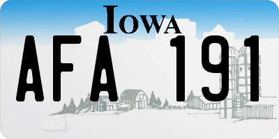 IA license plate AFA191