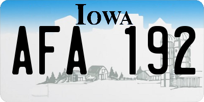 IA license plate AFA192