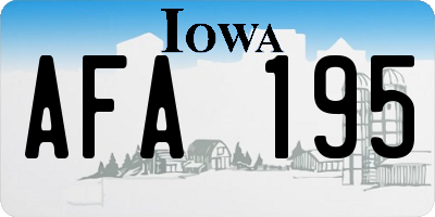 IA license plate AFA195