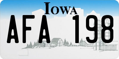 IA license plate AFA198
