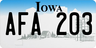 IA license plate AFA203