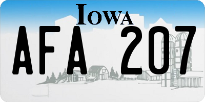 IA license plate AFA207