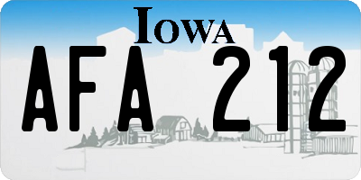 IA license plate AFA212