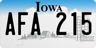 IA license plate AFA215
