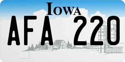 IA license plate AFA220