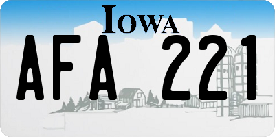 IA license plate AFA221