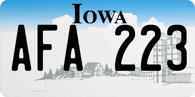 IA license plate AFA223