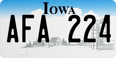 IA license plate AFA224