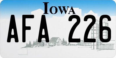 IA license plate AFA226