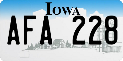 IA license plate AFA228