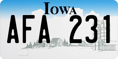 IA license plate AFA231