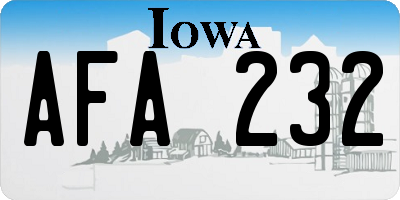IA license plate AFA232
