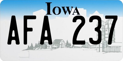 IA license plate AFA237