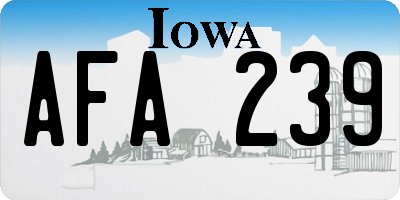 IA license plate AFA239