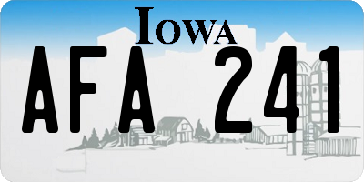 IA license plate AFA241