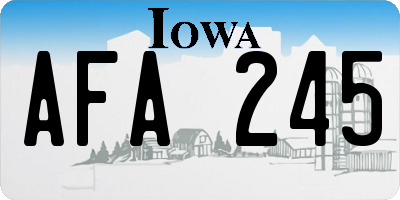 IA license plate AFA245