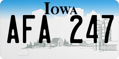 IA license plate AFA247