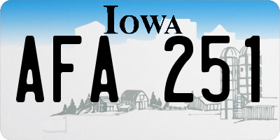 IA license plate AFA251