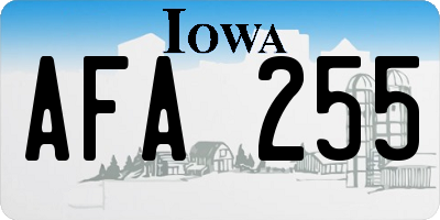 IA license plate AFA255