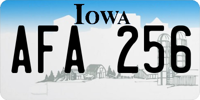 IA license plate AFA256