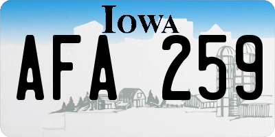 IA license plate AFA259