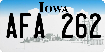 IA license plate AFA262