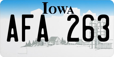 IA license plate AFA263