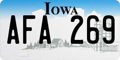 IA license plate AFA269