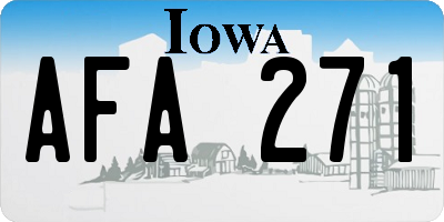 IA license plate AFA271