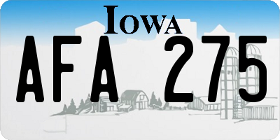 IA license plate AFA275