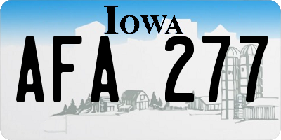IA license plate AFA277