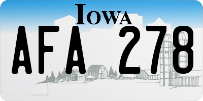 IA license plate AFA278