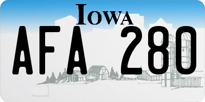 IA license plate AFA280