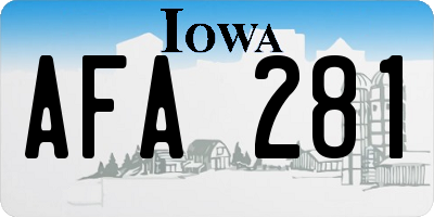 IA license plate AFA281